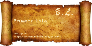 Brumecz Lola névjegykártya